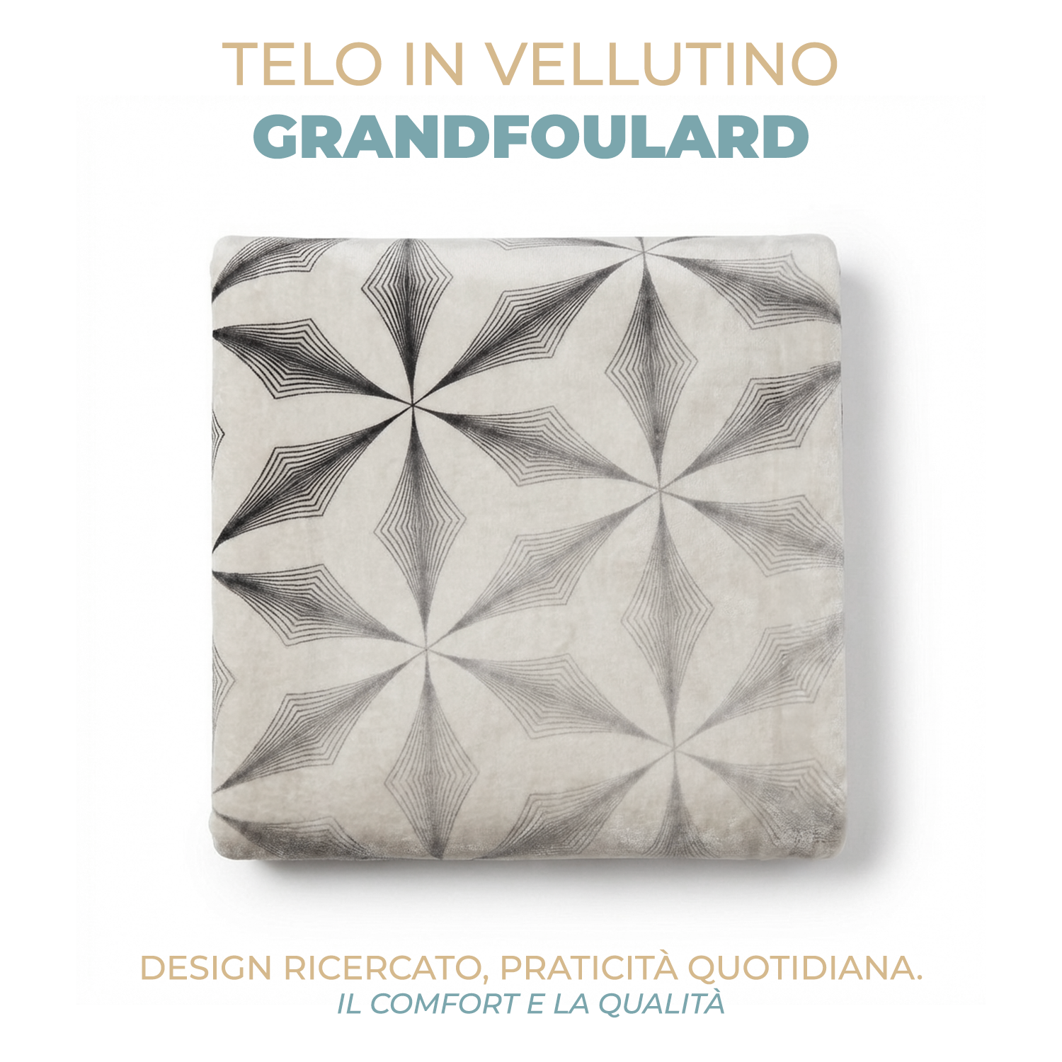 Grandfoulard Copritutto Multiuso in Velluto 270x270 cm  Copridivano Grande Telo Arredo Floreale Copriletto Matrimoniale Leggero per Divano e Letto Vari Colori