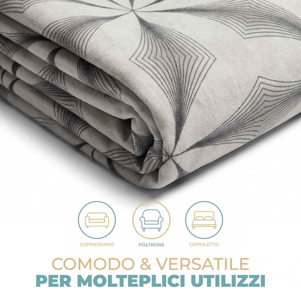 Grandfoulard Copritutto Multiuso in Velluto 270x270 cm Fiore Rosso Copridivano Grande, Telo Arredo Floreale, Copriletto Matrimoniale Leggero Lavabile