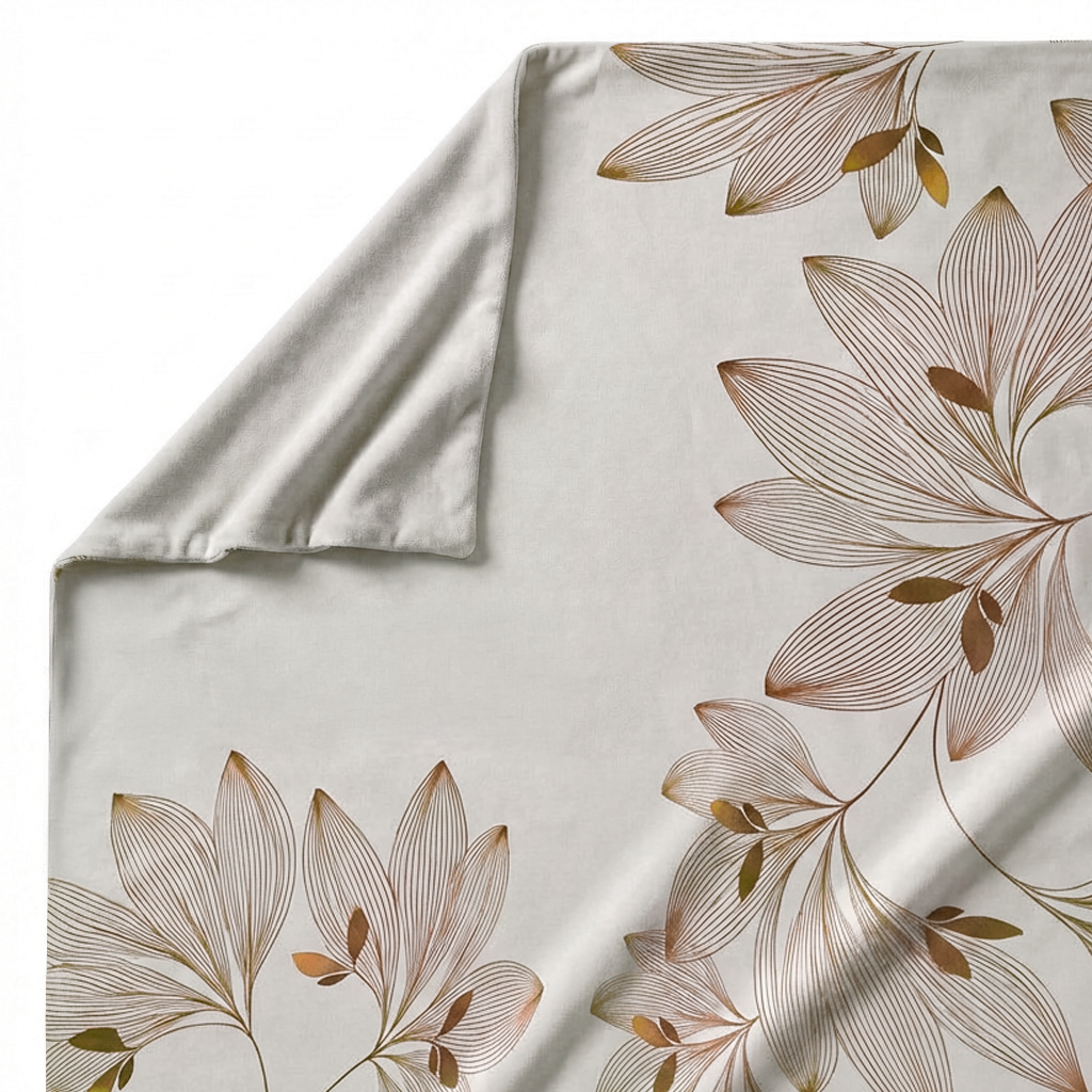 Grand Foulard Copritutto Multiuso in Velluto 270x270 cm Marrone – Copridivano Grande, Telo Arredo Floreale, Copriletto Matrimoniale Leggero