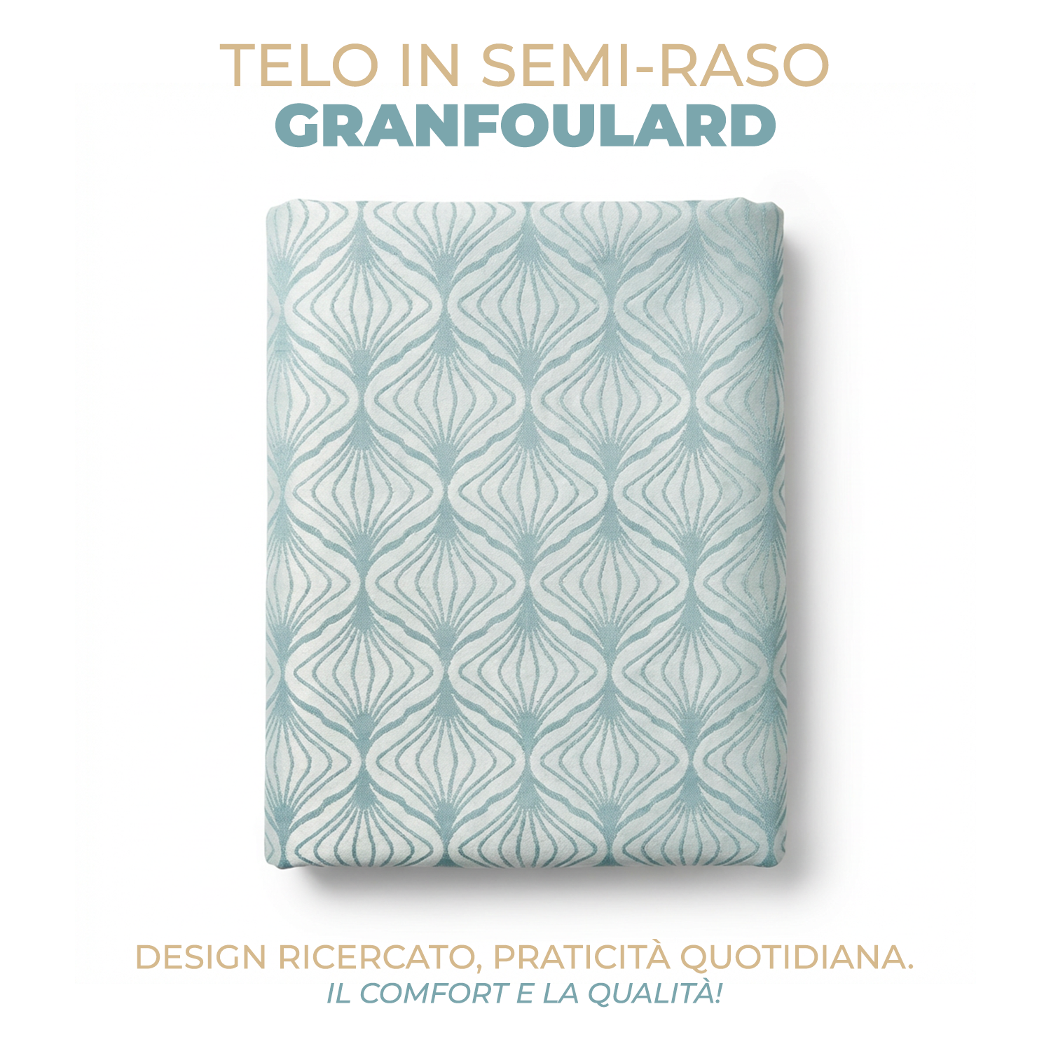 Grandfoulard Copritutto in Raso 270x270 cm – Copridivano Grande Multiuso, Telo Arredo Design Cerchi, Copriletto Matrimoniale Leggero Lavabile, Vari Colori