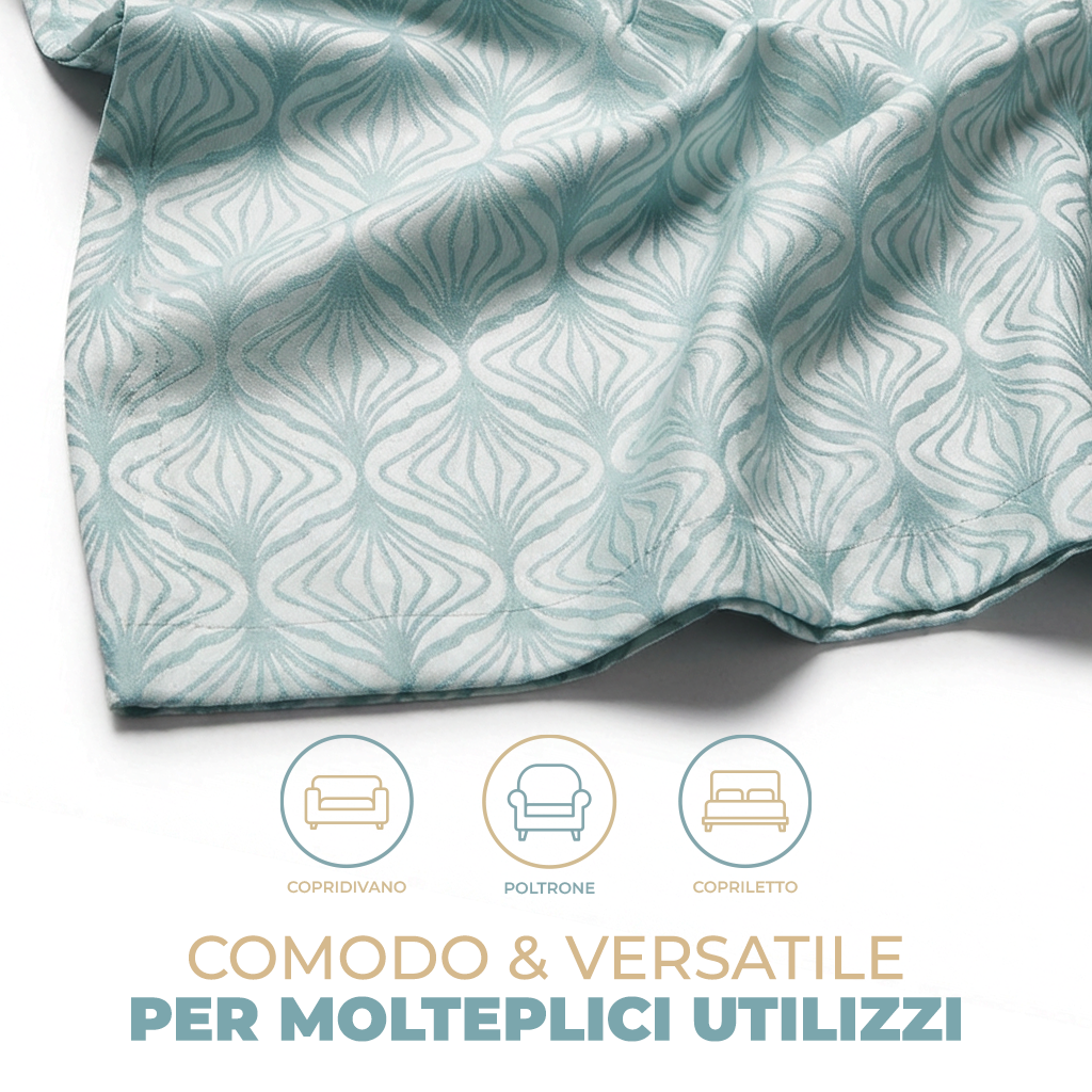 Grandfoulard Copritutto in Raso 270x270 cm – Copridivano Grande Multiuso, Telo Arredo Design Cerchi, Copriletto Matrimoniale Leggero Lavabile, Vari Colori