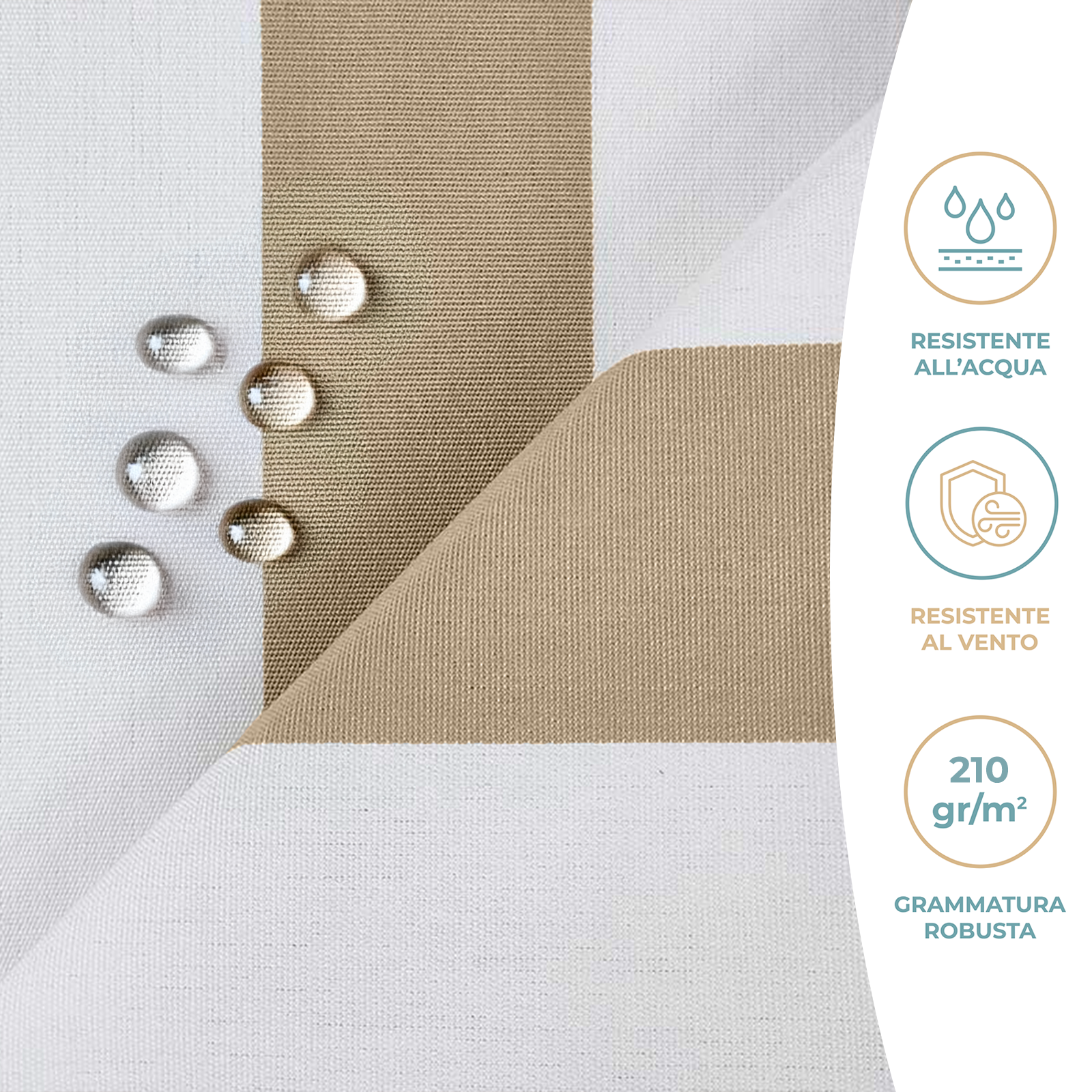 Tessuto Impermeabile da Esterno al Metro Stirio Dralon Acrilico 100% Altezza 320 cm Tinta Unita Antimacchia e Resistente UV Vari colori