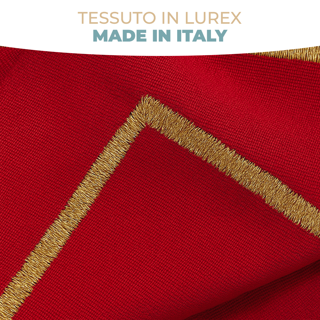 Tovaglia da tavola Natalizia elegante Gold con Ricamo Lurex Oro o Argento – Vari Colori e Misure