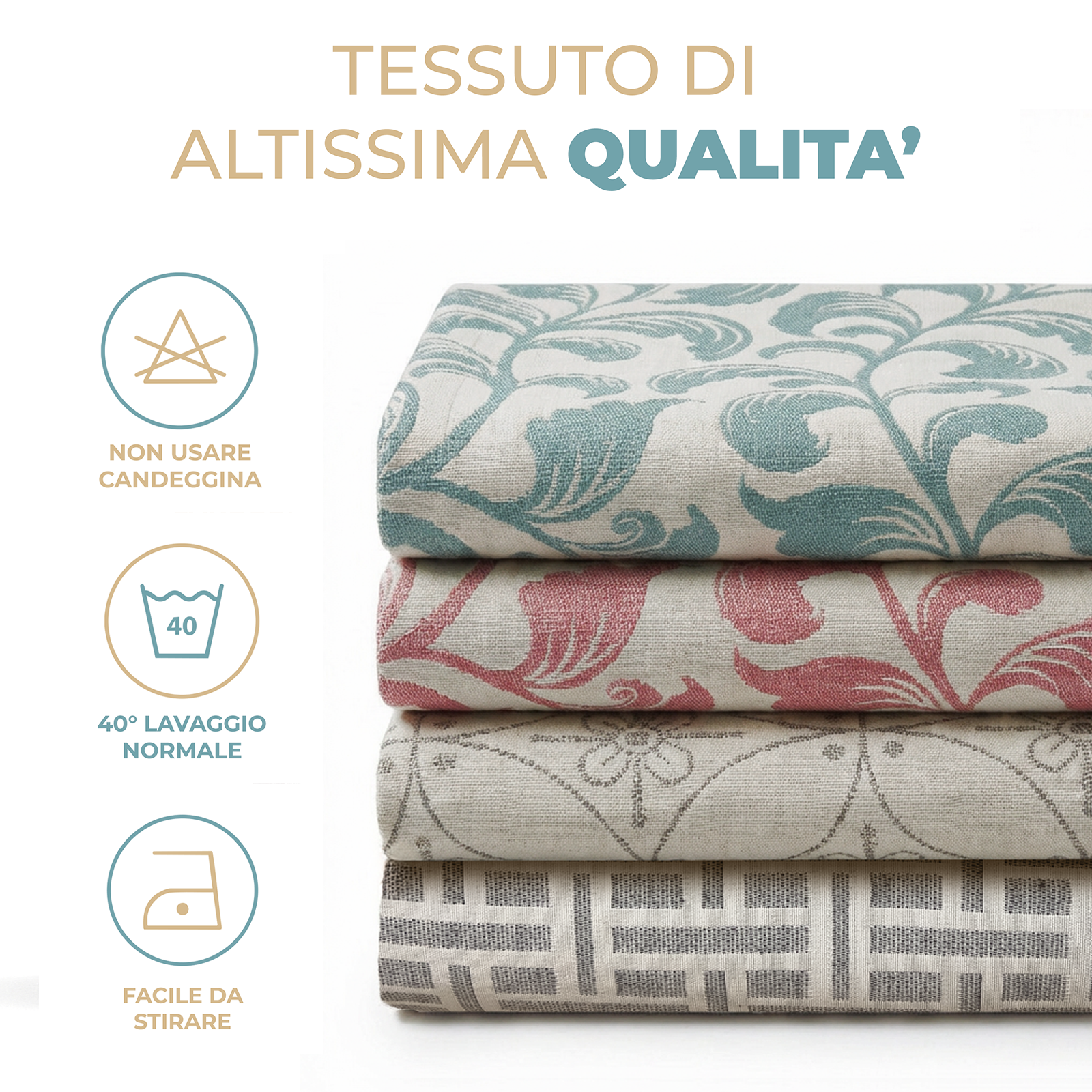 Tovaglia da Tavola Jacquard in Cotone Floreale Copritavolo Elegante Lavabile e Resistente per Cucina e Sala Disponibile in Varie Misure