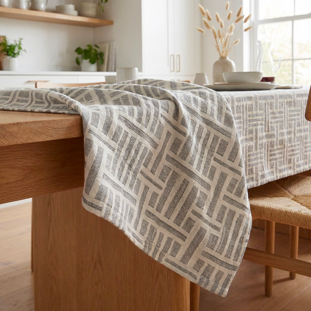 Tovaglia da Tavola Jacquard in Cotone Floreale Copritavolo Elegante Lavabile e Resistente per Cucina e Sala Disponibile in Varie Misure
