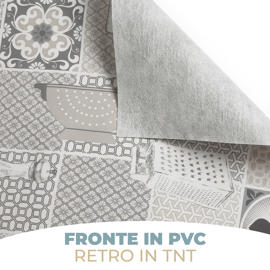 Tovaglia Plastificata PVC e TNT Impermeabile e Resistente – Facile da Pulire, Effetto Goffrato, Diverse Misure e Fantasie