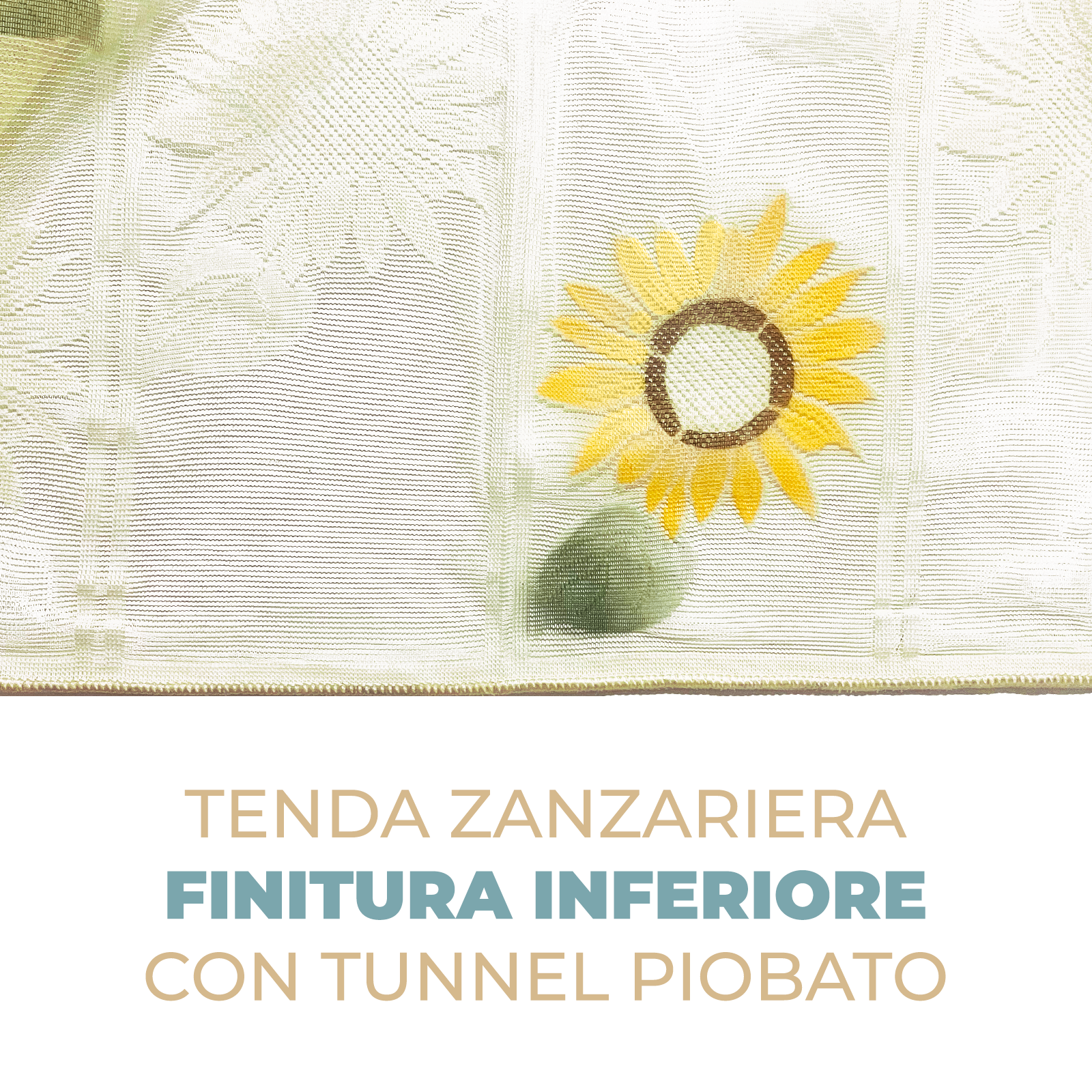 Tenda Zanzariera Waterproof Girasole 150x250 cm  Retinata Piombata Antizanzara con Anelli Passanti