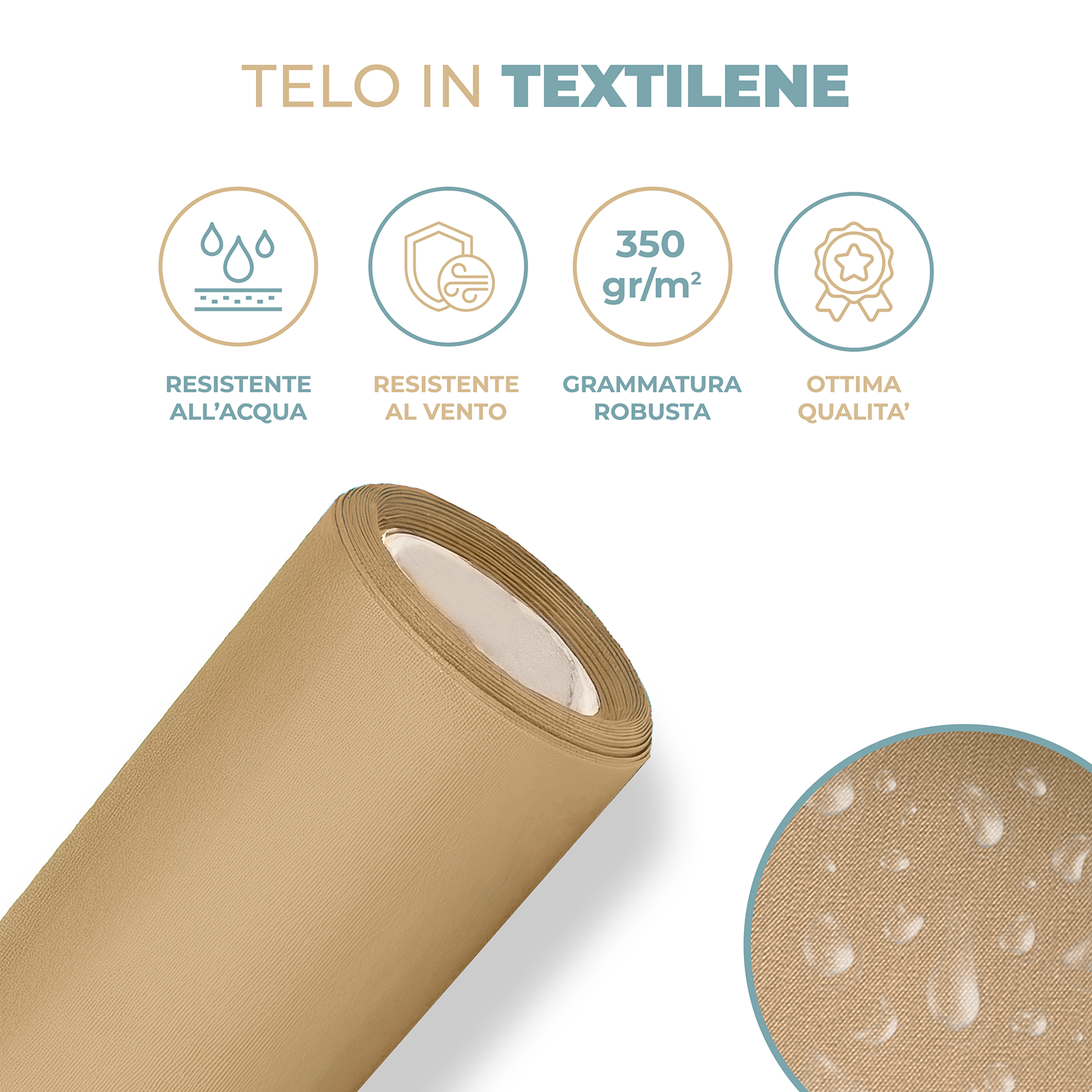 Tessuto a Righe per Sedie Sdraio  Larghezza 45 cm Colori Beige Blu Verde – Vendita al Metro