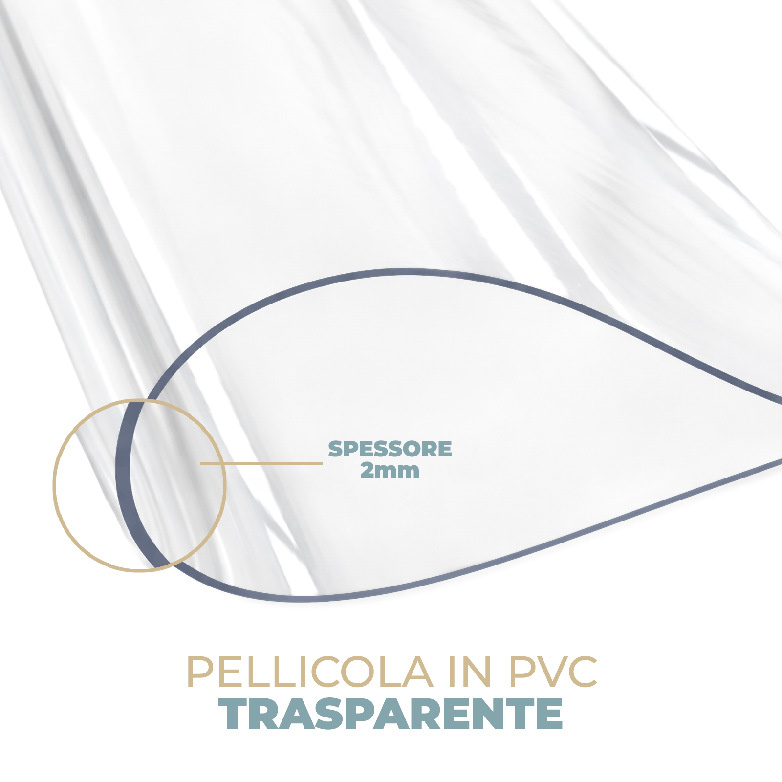 Tovaglia Trasparente in PVC Spessa 1 mm – Copritavolo Rettangolare Protettivo, Lucido, Idrorepellente e Lavabile – Varie Misure