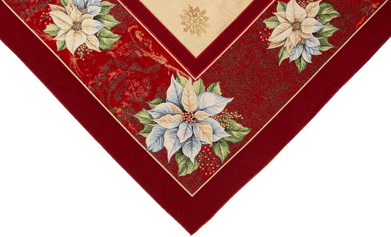 Runner Natalizio Red Star 40x140 cm  Rettangolare Jacquard Gobelin Decorazione Natalizia Elegante Made in Italy