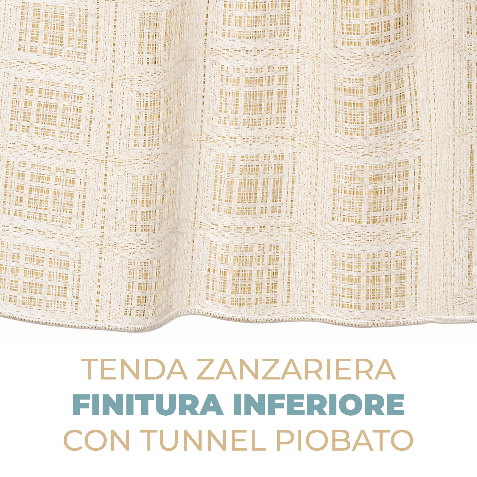 Tenda Zanzariera Waterproof Fantasia Quadri Rete Antizanzare Piombata con Anelli Passanti per Interni ed Esterni Quadro Chiaro e Quadro Scuro Varie Misure