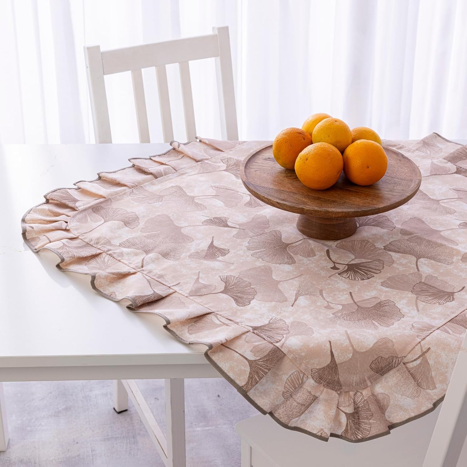 Centrotavola con Volant Decorativo per Cucina Soggiorno e Salotto 90 x 90 cm Sinfonia