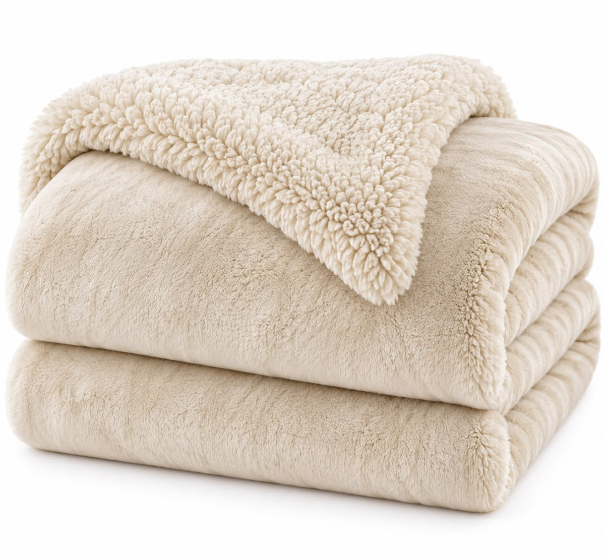 Coperta Matrimoniale Alaska in Ecopelliccia Coral e Sherpa 250x260 cm Plaid Invernale Doppio Strato 460 gr/m² Extra Morbida Calda e Soffice 5/5 Punti Calore