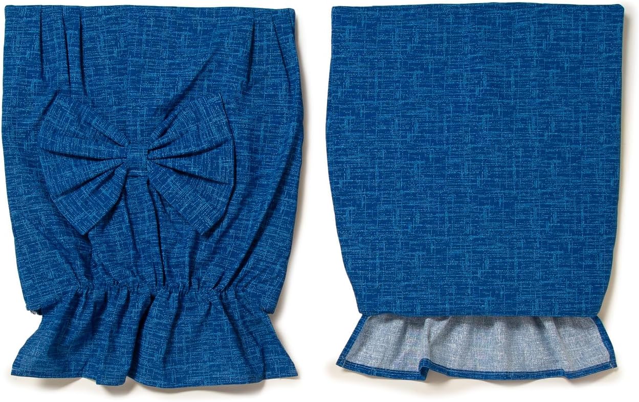 Set 2 Coprischienale Sedia Imbottiti Shabby Chic Unito Sfoderabili con Elastico e Fiocco Misura 45x40/47 cm Vari Colori