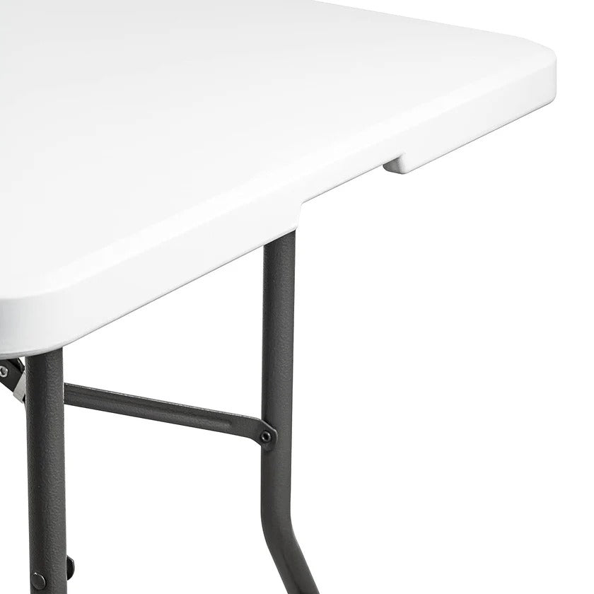 Tavolo Pieghevole Richiudibile a Valigetta 180x70x74 cm Portatile in Resina PP, Bianco, Portata 120 kg