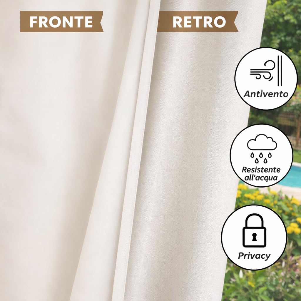 Tenda Gazebo Idrorepellente per Esterno First 150x270 con passanti foderati Vari colori