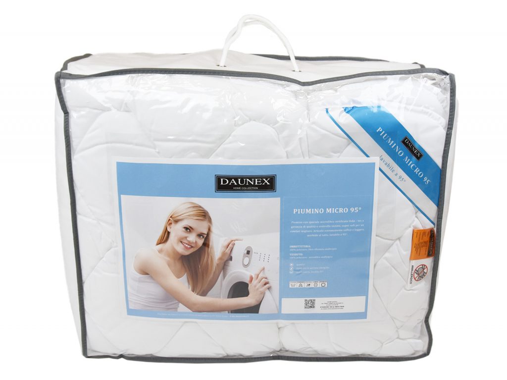 Piumino Invernale Daunex Micro 95° Warm in Microfibra Anallergica Lavabile a 95° Certificato Oeko Tex 4 Punti Calore Trapuntato a Rombi Varie misure