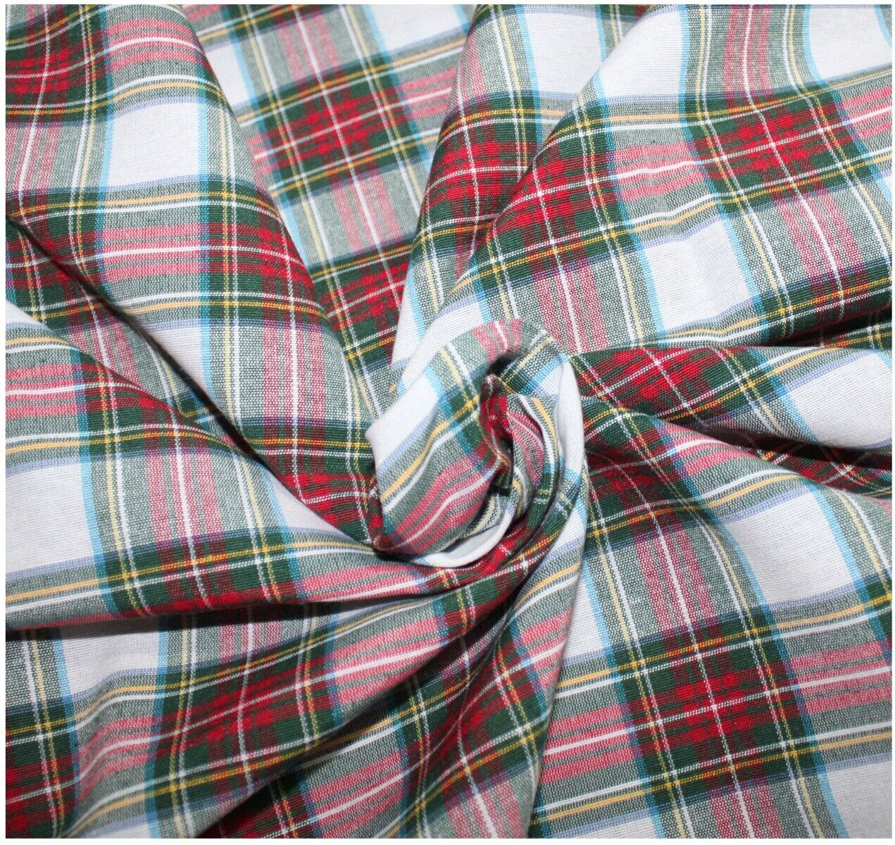 Tessuto a metraggio cotone tinto in filo Scozzese Tartan quadro Natale Altezza 280 cm Vari colori