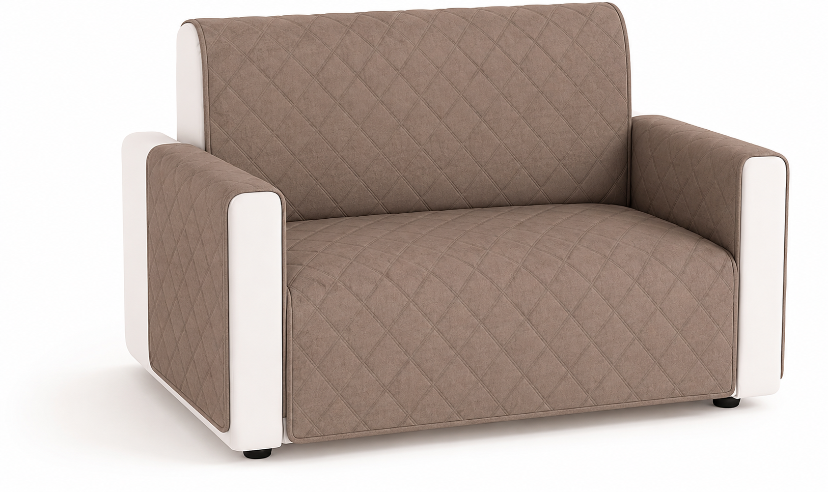 Copridivano 2 Posti Impermeabile con Braccioli Antiscivolo Double Face Trapuntato Lavabile Protezione Anti Macchia Anti Graffio Pet Friendly per Cani e Gatti
