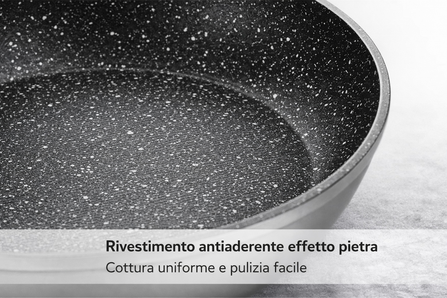 Tris di Padelle Antiaderenti 20/24/28 cm Effetto Pietra con Spatola Omaggio – Induzione – Disponibili in Bronzo, Grigio, Nero e Rosa