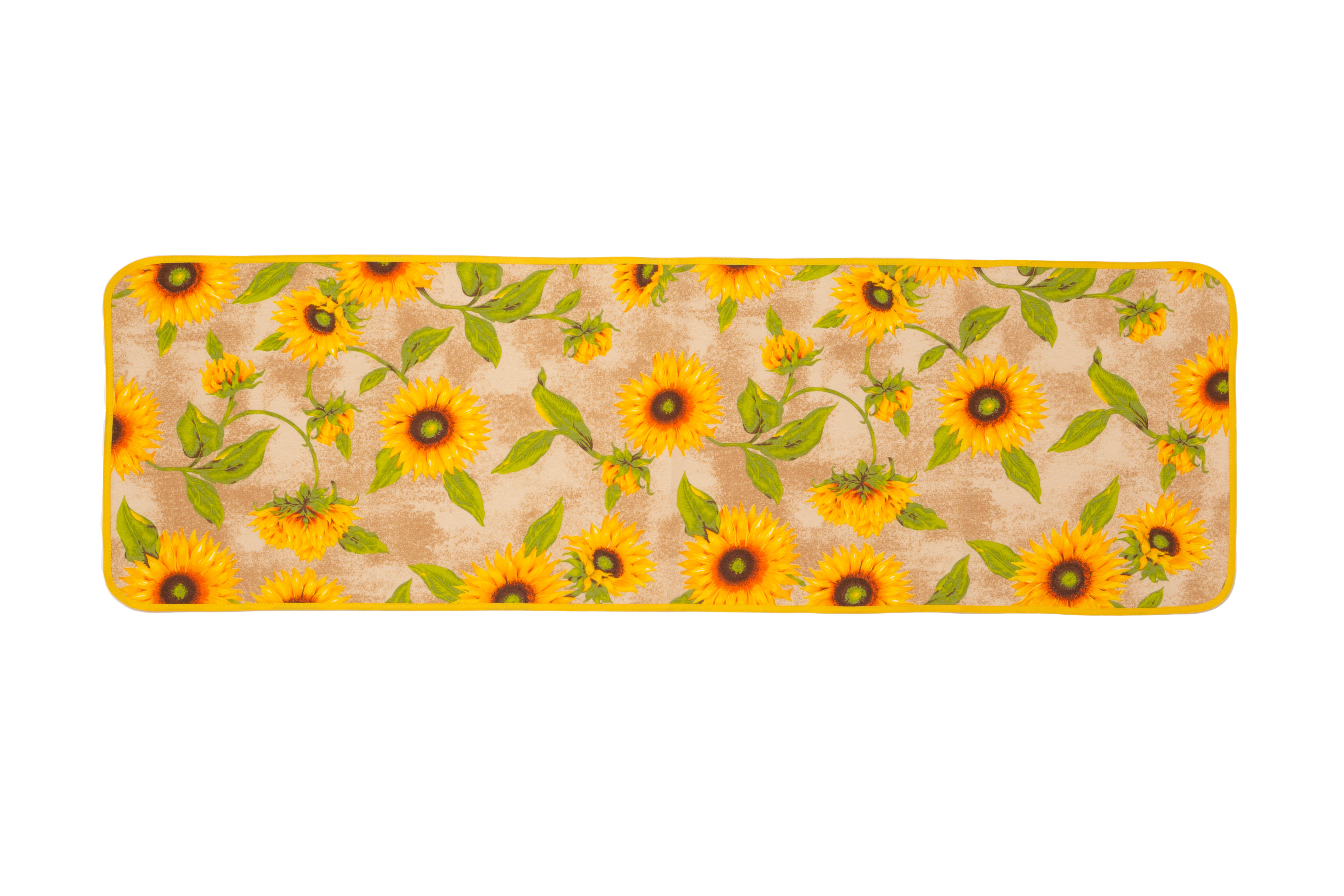 Runner da Tavola Shabby Chic 140x40 lavabile giallo e beige fantasia Girasoli