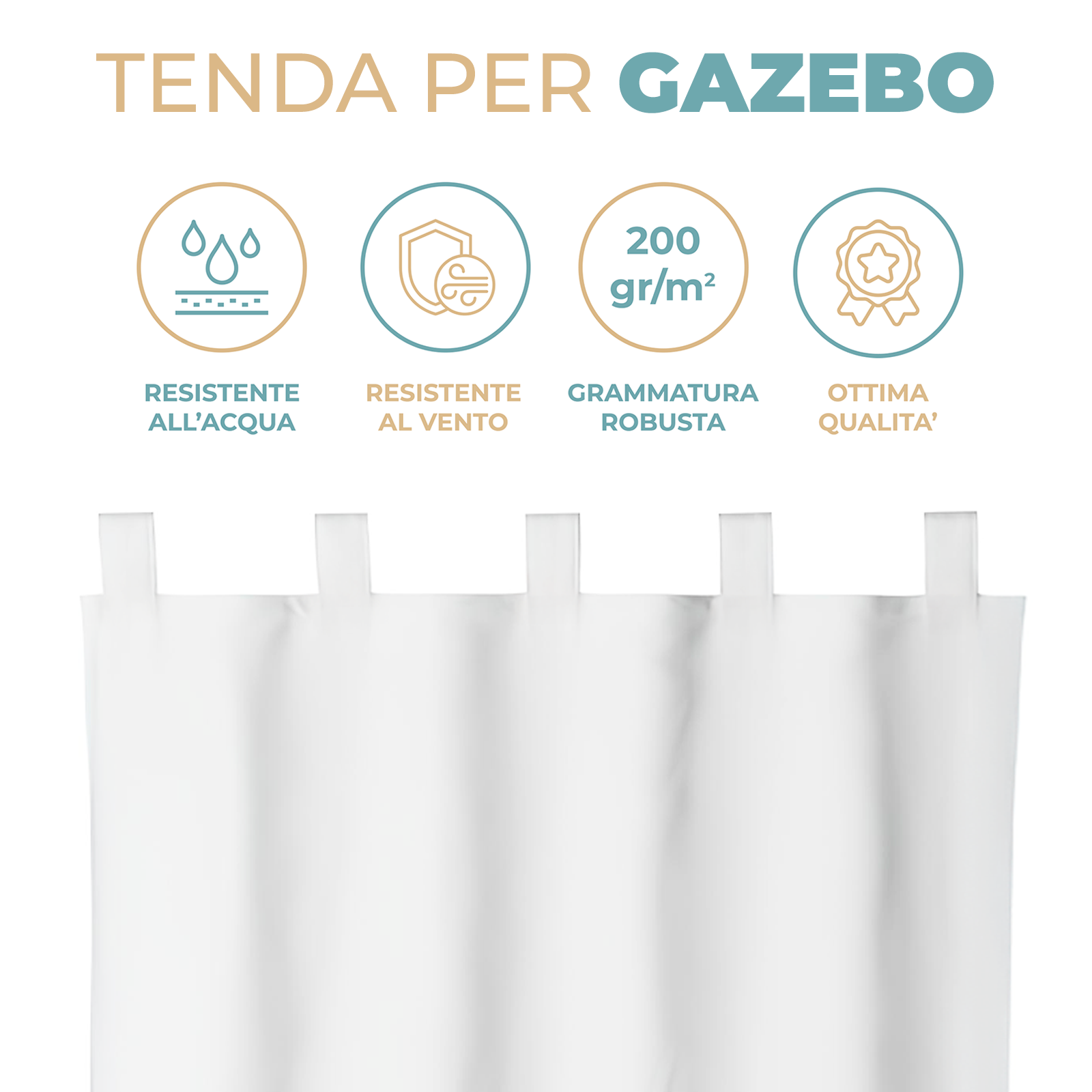 Tenda Gazebo da Esterno 150x240 cm  Tessuto Idrorepellente con Schermatura UV, Bretella Foderata e Fermatenda Forsta