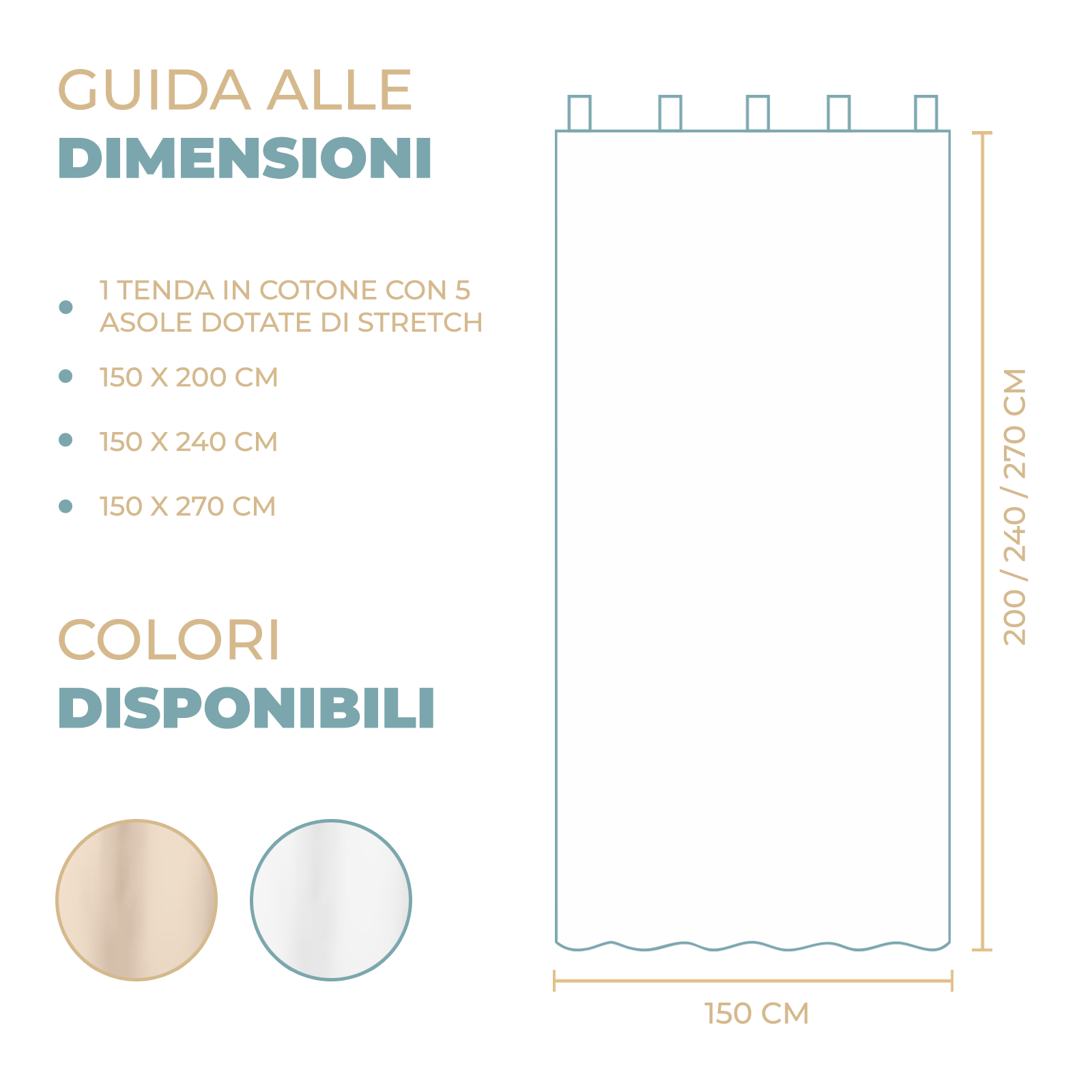 Tenda gazebo FORSTA 150x270 cm idrorepellente con passanti chiusura a strappo e fermatenda in omaggio
