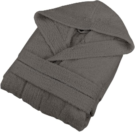 Generisch Accappatoio da uomo Homewear in pile, caldo vestaglia con cappuccio, c