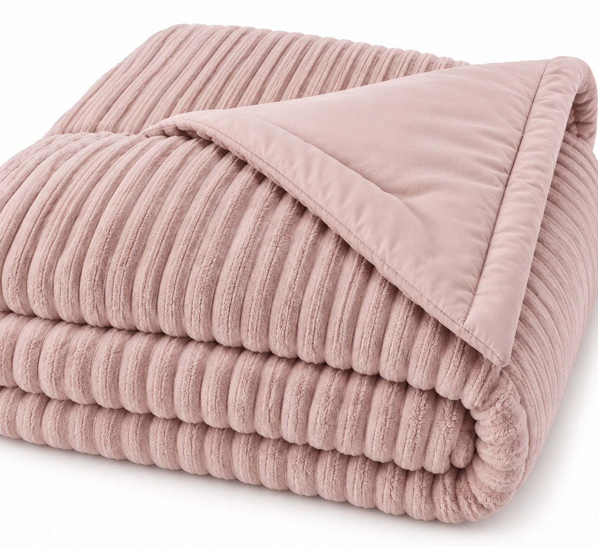 Trapunta Matrimoniale Invernale Velvet Elsa Super Soft 600 gr Effetto Velluto a Righe in Rilievo Calda e Morbidissima Imbottitura Extra Comfort Double Face 260x270 cm Made in Italy