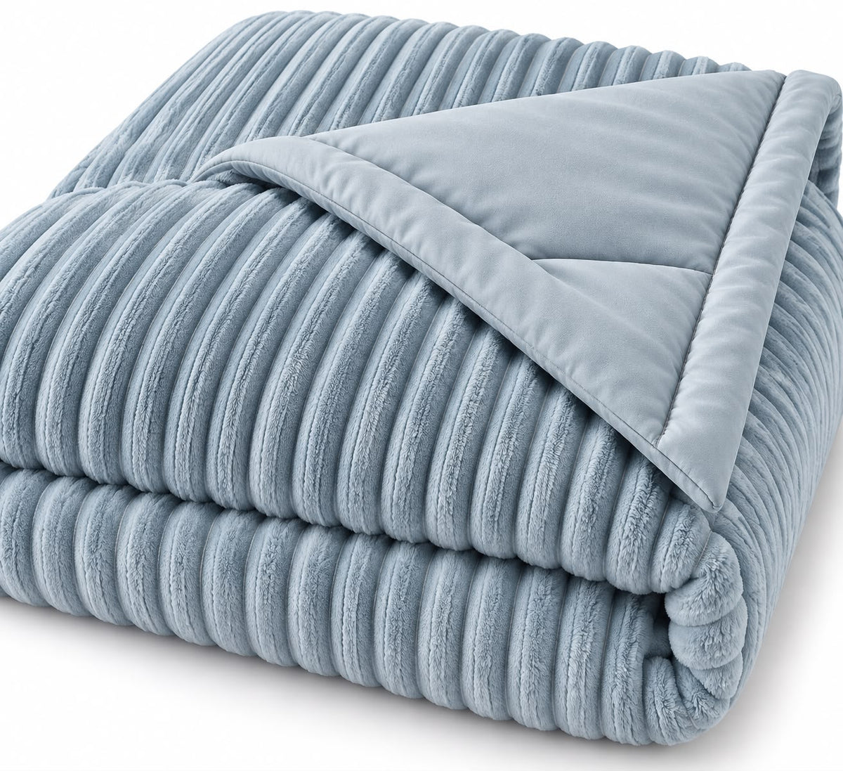 Trapunta Matrimoniale Invernale Velvet Elsa Super Soft 600 gr Effetto Velluto a Righe in Rilievo Calda e Morbidissima Imbottitura Extra Comfort Double Face 260x270 cm Made in Italy
