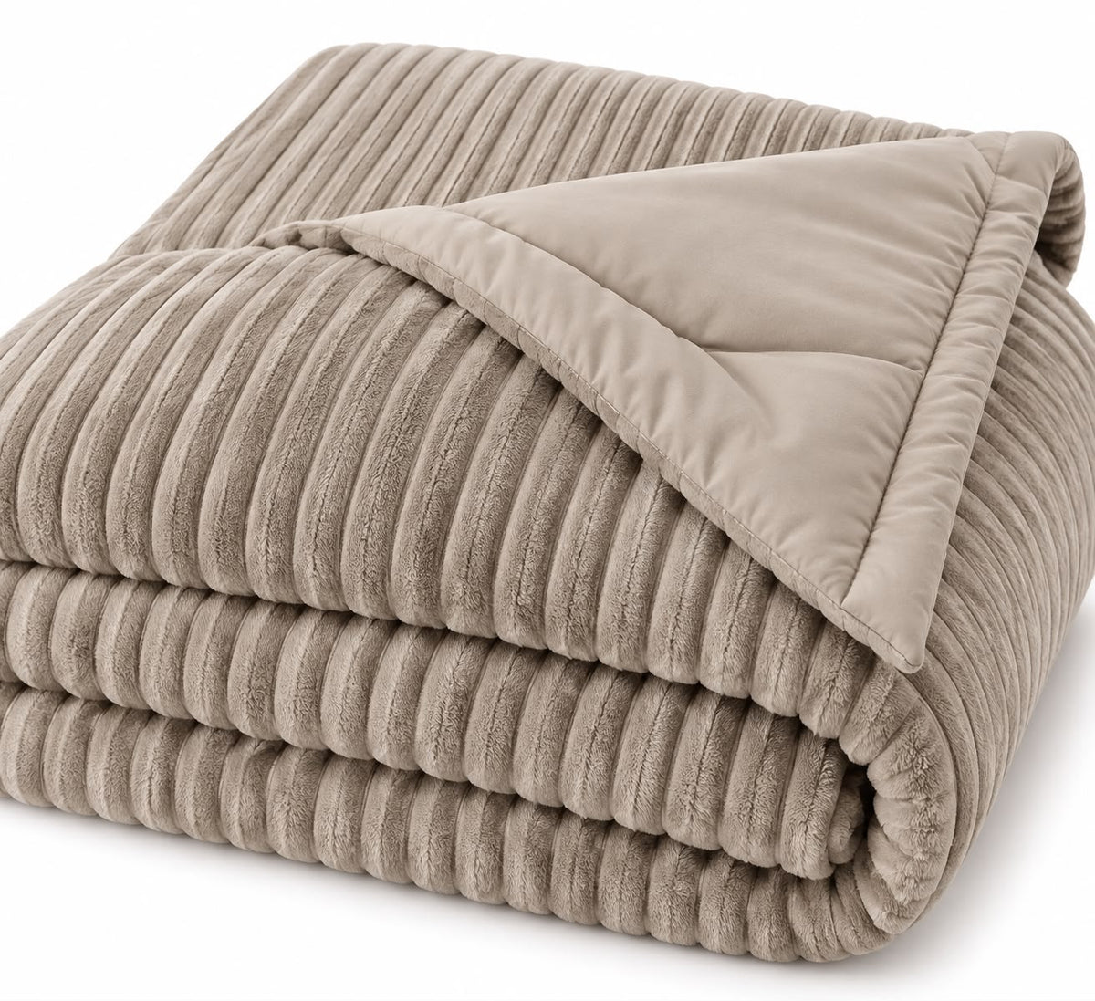 Trapunta Matrimoniale Invernale Velvet Elsa Super Soft 600 gr Effetto Velluto a Righe in Rilievo Calda e Morbidissima Imbottitura Extra Comfort Double Face 260x270 cm Made in Italy