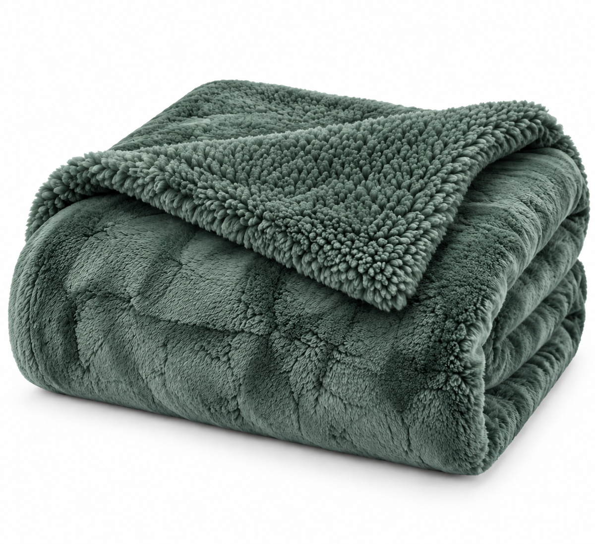 Coperta Matrimoniale Alaska in Ecopelliccia Coral e Sherpa 250x260 cm Plaid Invernale Doppio Strato 460 gr/m² Extra Morbida Calda e Soffice 5/5 Punti Calore