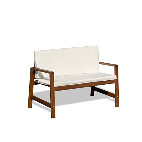 Cuscino Impermeabile Per Panca Da Giardino 130x50x8 Cm – Antiscivolo, UV Resistente, In Poliestere, Per Esterno E Interno